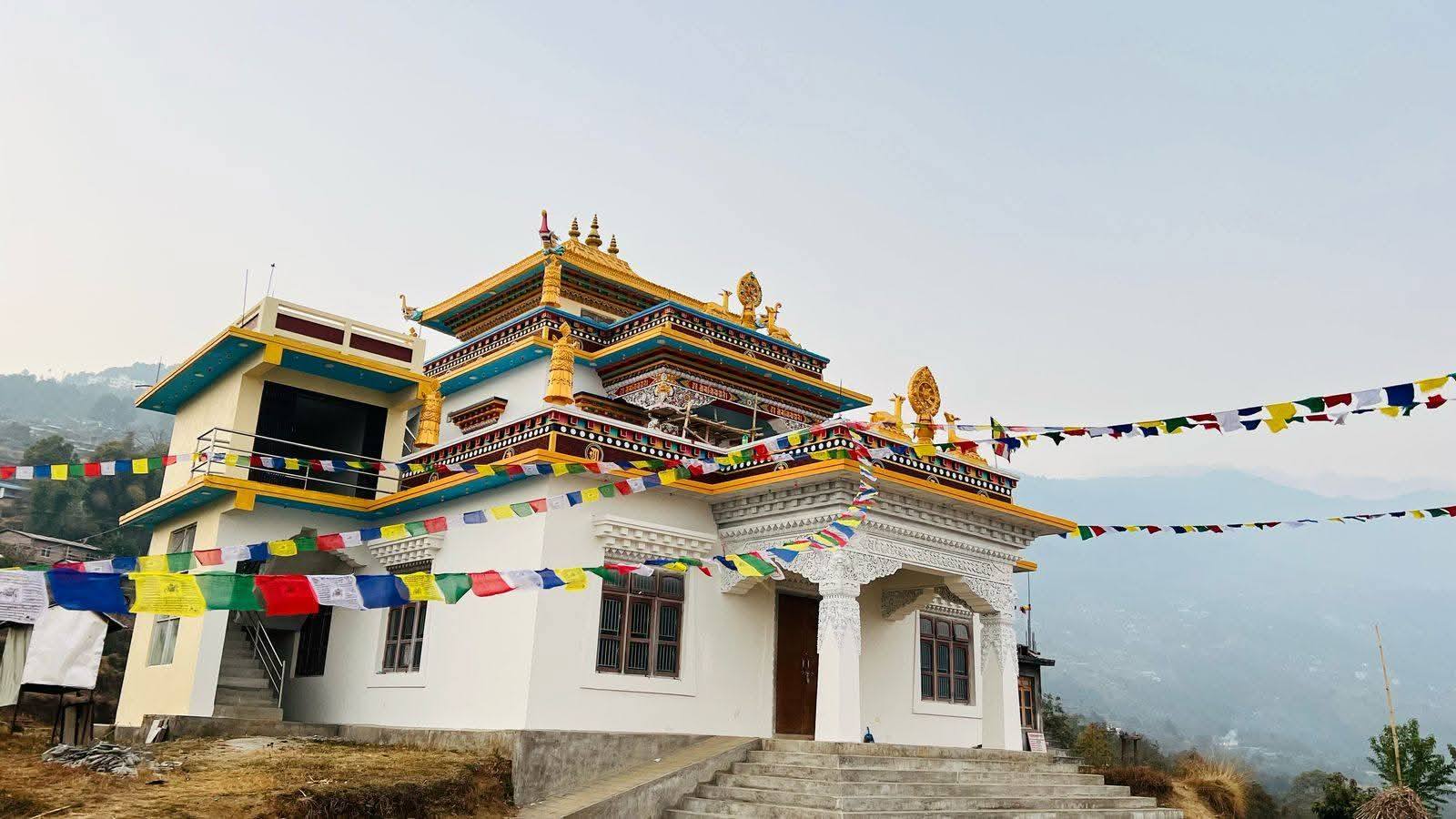 Sacred statue in the shrine hall of Lopche Monastery, Dolakha
