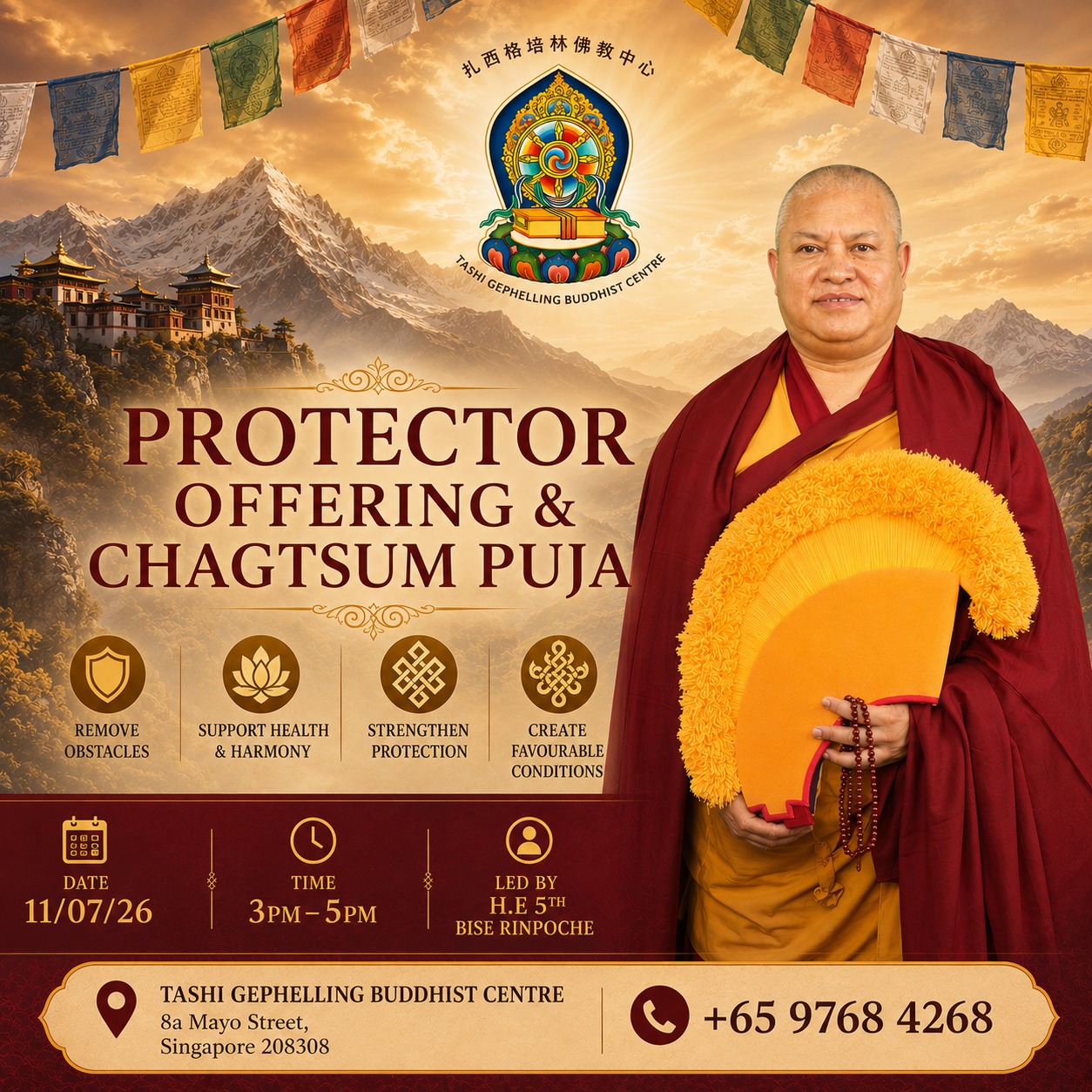 Protector Offering & Chagtsum Puja — Tashi Gephelling Buddhist Centre