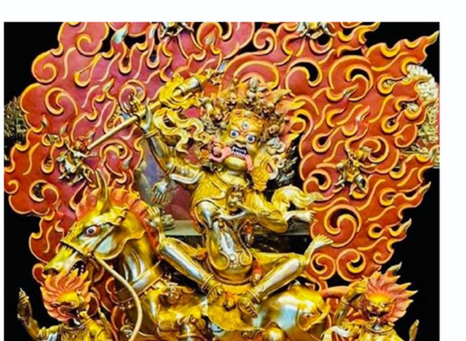 Palden Lhamo, the wrathful protectress, statue